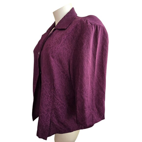 Vintage Purple Textured Button-Up Blazer Womans Plus Size 3x Russel Kent JJ4035 - Picture 8 of 11